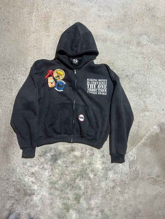 MoreRackz Black (acid wash) Zip up